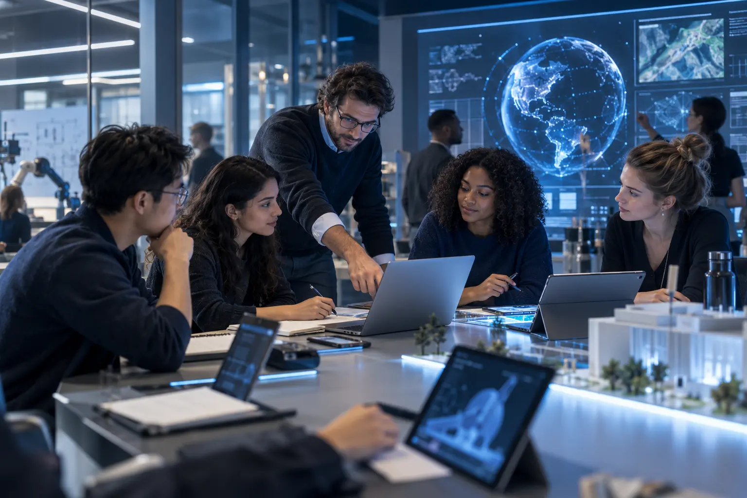 Menschen arbeiten gemeinsam an digitalen Lösungen
